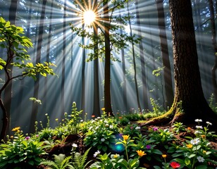 Fototapeta premium a serene forest scene