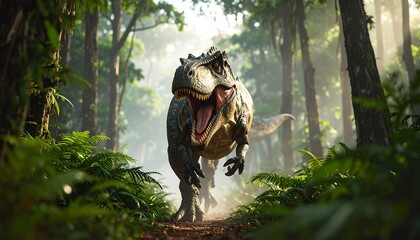 Tyrannosaurus Rex in a lush jungle (1)