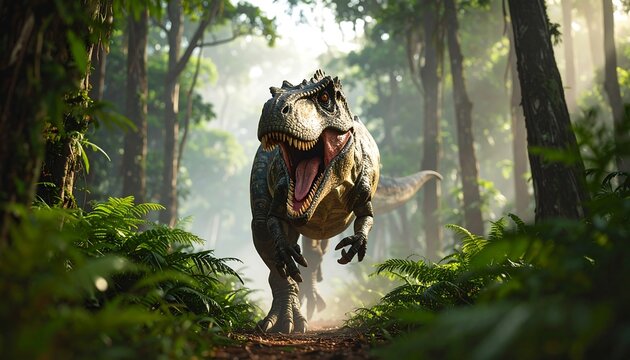 Tyrannosaurus Rex in a lush jungle (1)