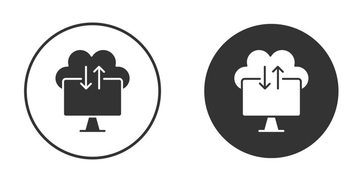 Cloud computing icon flat pictogram for web. Symbol, logo illustration. Vector graphics