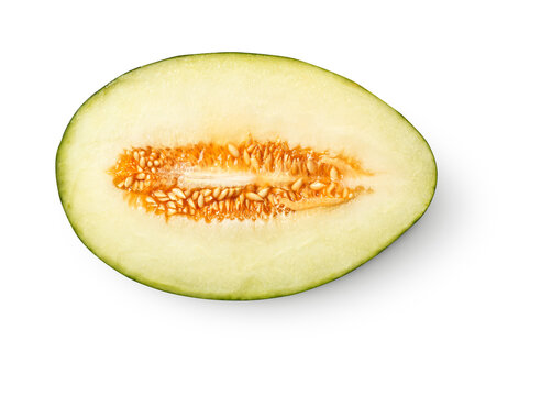 piel de sapo melon fruit with shadow isolated on transparent background