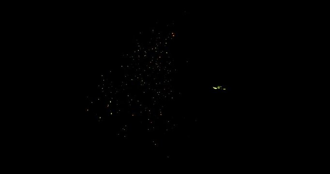 green energy hit effect on black background