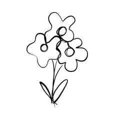 flower boutique doodle pencil sketch, abstract illustration, decorative elements of love