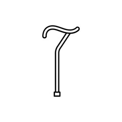 Minimal Line Icon of a Walking Cane for Mobility Support