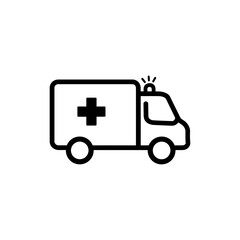 Minimal Line Icon of an Ambulance Vehicle for Emergency Services
