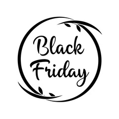 Obraz premium Elegant black friday shopping logo with circular leaf design