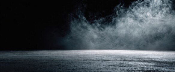 The ethereal ambiance of smoke creating a mysterious dark background