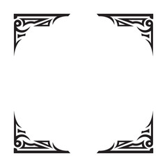 Thai vintage frame floral modern border pattern design vector art