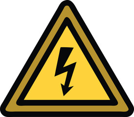 Vektorillustration Warnzeichen Strom Gelbes Dreieck mit Blitz Symbol