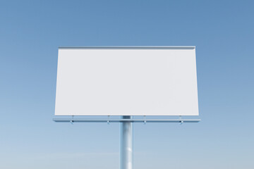 Fototapeta premium Billboard blank on a highway for advertisement, spring Clear sky for Mockup template presentasion