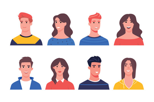 Diverse Avatars: A collection of diverse avatars, each showcasing unique features and expressions, representing a spectrum of individuals and embodying modern identity.