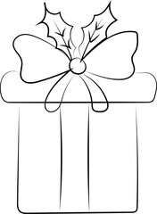 
Gift box line icon birthday present or sale background holiday gifts line art illustration