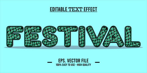 FESTIVAL editable text effect concept
