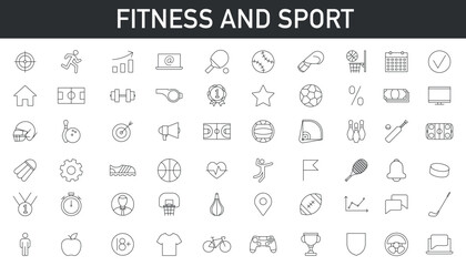 fitness and sport  isolated icons set on white background