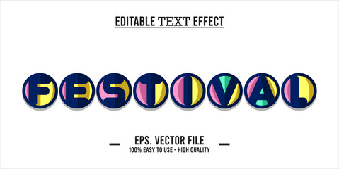 FESTIVAL editable text effect concept