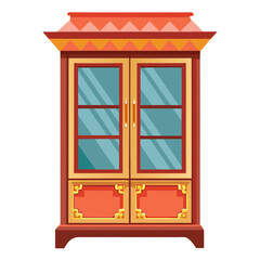 Obraz premium red wooden window