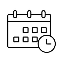 Calendar with time icon representing scheduling and organization  