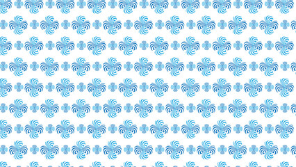Seamless 3D geometric floral pattern in blue on white background. Perfect for backgrounds, textiles, digital prints, wallpapers, packaging, and modern decorative design.