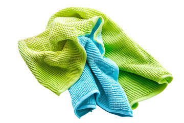 Green and blue cleaning cloths soft texture
