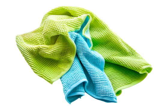 Green and blue cleaning cloths soft texture