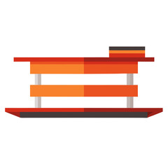 wooden shelves with books