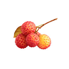 Close-up of a branch of fresh lychees.