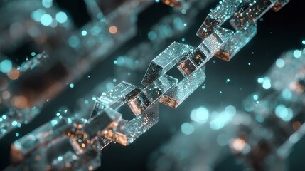 Block chain concept. Big data binary code futuristic

