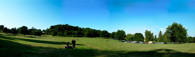 People enjoying a sunny day in a park