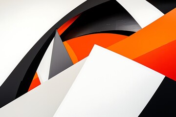 Abstract geometric shapes in black, white, orange and gray for modern background design