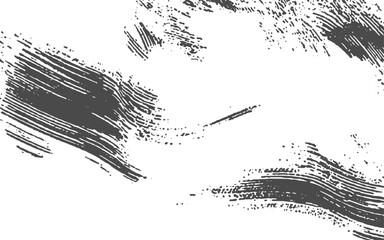 black paint brush stroke texture isolated.Rough Scratch Marks on white and transparent background. PNG