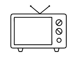 retro television outline illustration