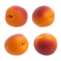 Apricots on a white isolated background