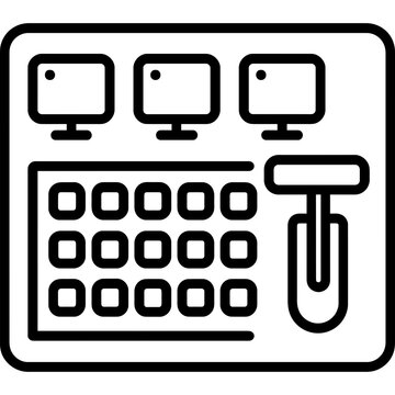 Multi-camera switcher outline icon vector