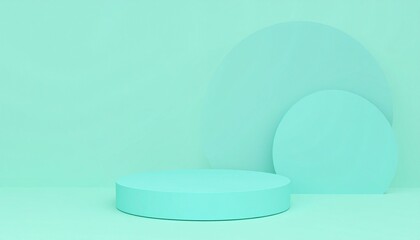 Mockup of abstract geometry podium, Minimal, Product presentation. 3D rendering.