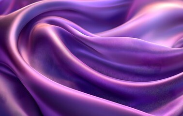 Fototapeta premium Waves and patterns of crumpled natural satin purple silk color fabric. 