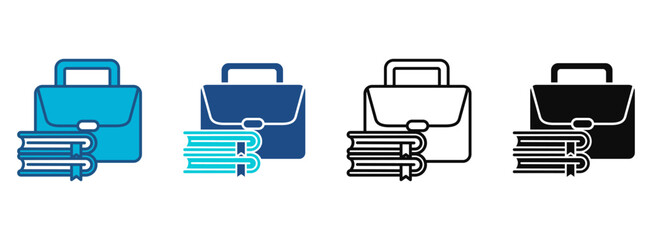 Bag Icon Set With Multiple Styles. Vector Illustration