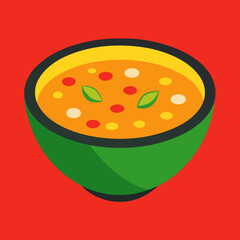 tomato soup in green bowl