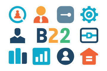 Communication Icons on White Background