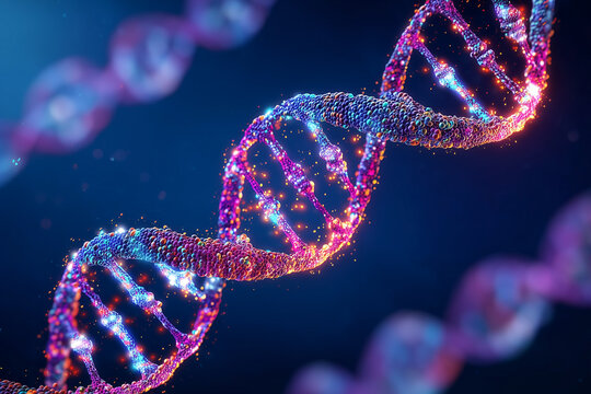 Illustration artistique de la double h&eacute;lice de l'ADN.