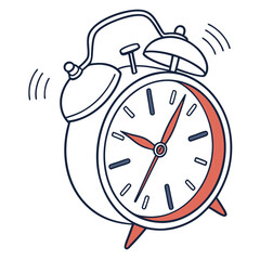 vintage alarm clock with ringing bells indicating time alert emphasizing urgency in waking up with classic design and functional form