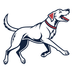 Fototapeta premium Energetic and Playful Labrador Retriever in Motion with Bright Expression and Sleek Coat Demonstrating Active Lifestyle and Friendly Nature in a