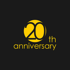 anniversary logo design, 20th anniversary, symbol, icon, party, logo design for 20th anniversary, vector, success, illustration, birthday, symbol, background, year, congratulation, greeting, invitatio
