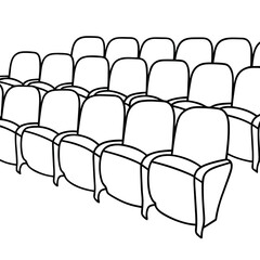 Obraz premium Red velvet theater seats in a row illustration 
