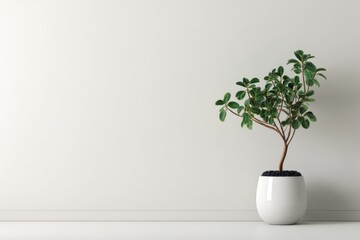 Indoor plant care a potted ficus in a minimalist home decor style natural light modern viewpoint