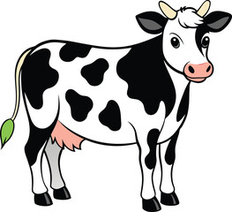 a cow black and white spot with transparent background