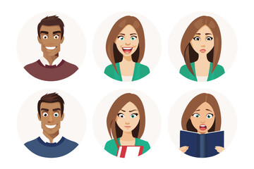 Human Emotions Illustrated: An artistic array of human faces, each a meticulously crafted portrait of raw, genuine emotion, offering a glimpse into the intricate world of feelings. 