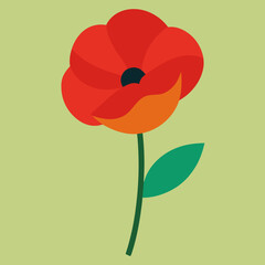 poppy flower vector illustration