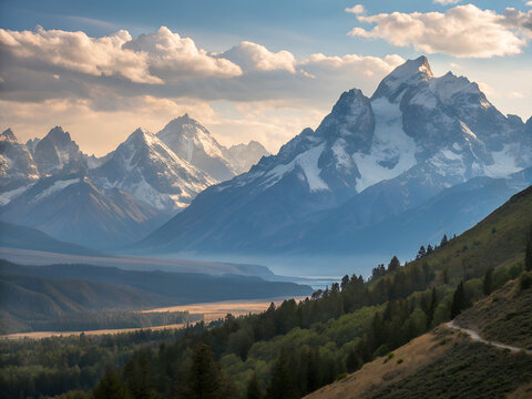 A calm and cozy 3D autumn park scene viewed from a bench perspective, looking out across an open plaza framed by trees in peak seasonal color. The viewer sees fallen leaves scattered in the foreground