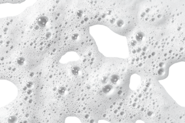 Realistic soap foam with bubbles on white water surface. Frothy bubbles with soft texture. Shampoo foam bubbles splashing on transparent background. soapy foam texture. png