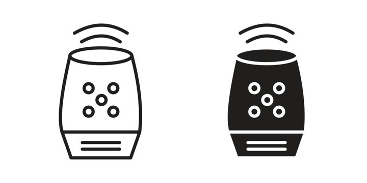 Smart speaker icon. linear style sign for mobile concept and web design.